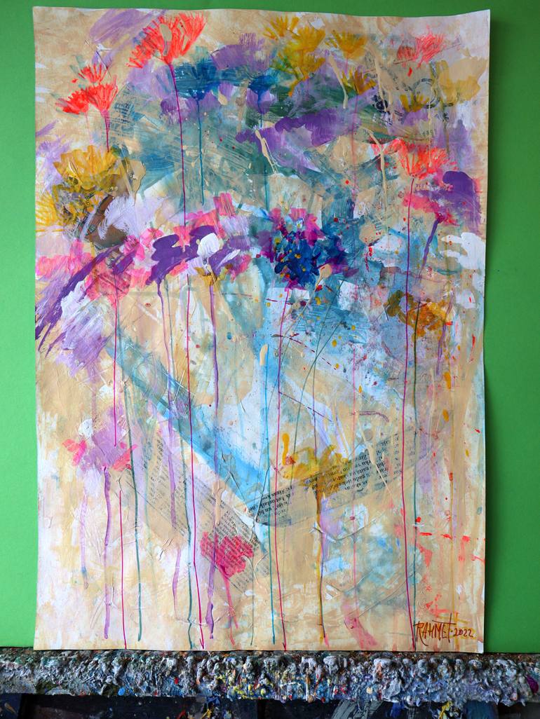 Original Expressionism Floral Painting by Rakhmet Redzhepov