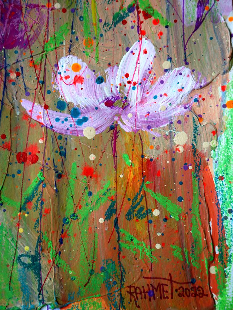 Original Abstract Expressionism Floral Painting by Rakhmet Redzhepov