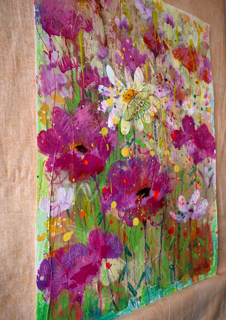 Original Abstract Expressionism Floral Painting by Rakhmet Redzhepov