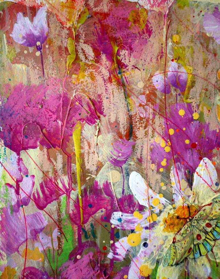 Original Abstract Expressionism Floral Painting by Rakhmet Redzhepov