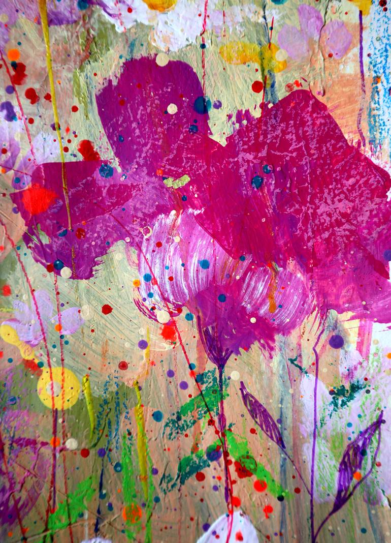 Original Abstract Expressionism Floral Painting by Rakhmet Redzhepov