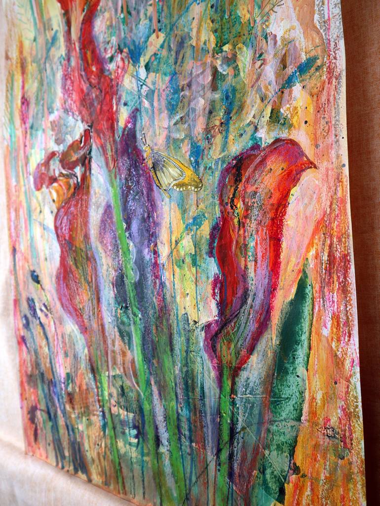 Original Expressionism Floral Painting by Rakhmet Redzhepov