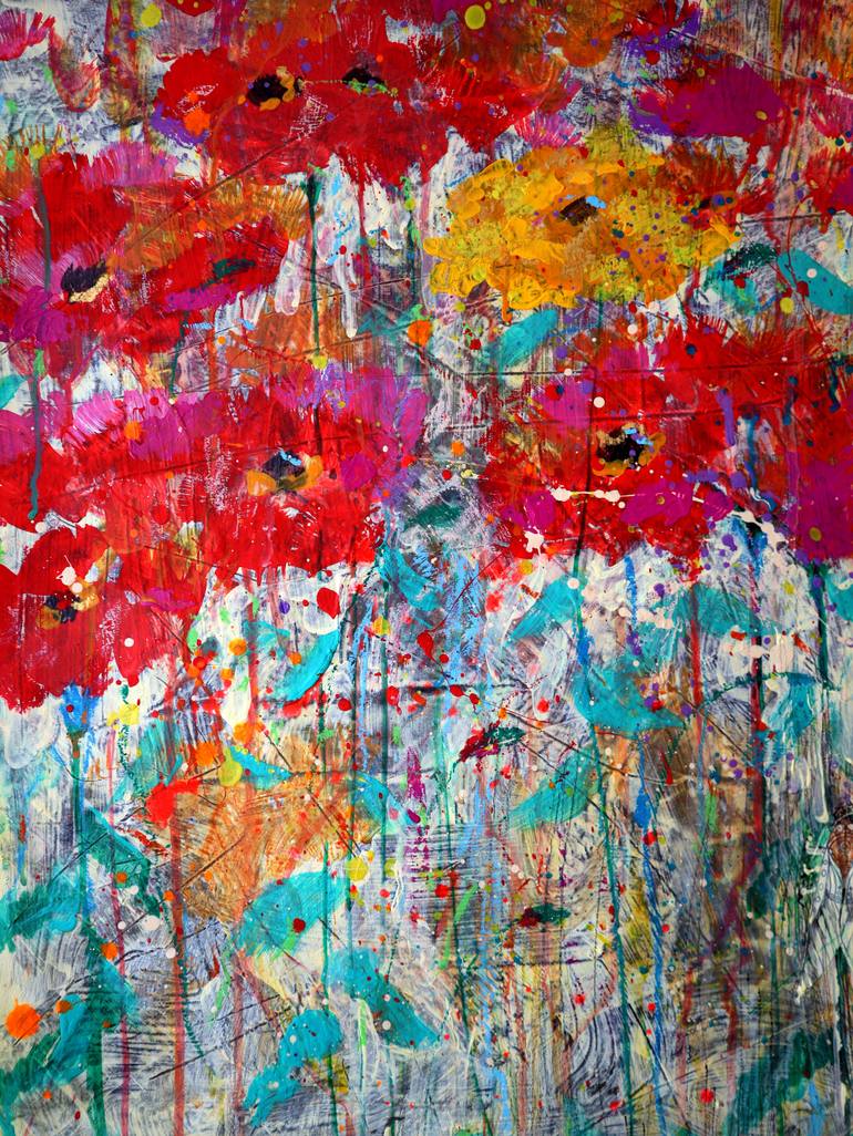 Original Impressionism Floral Painting by Rakhmet Redzhepov