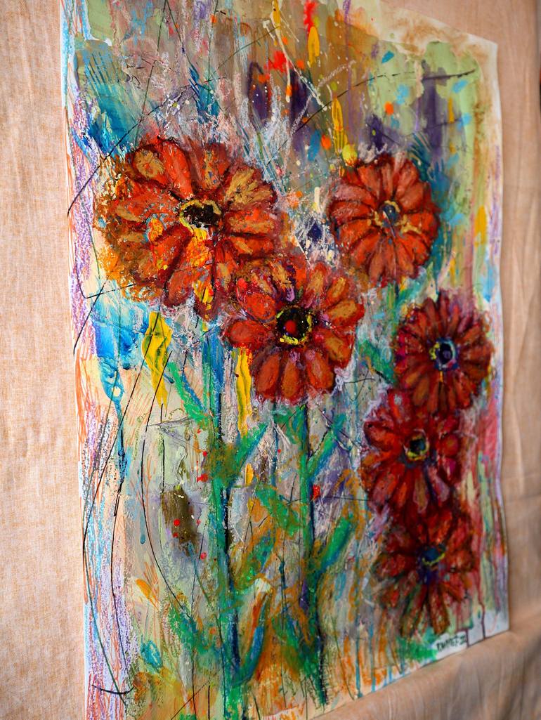 Original Expressionism Floral Painting by Rakhmet Redzhepov