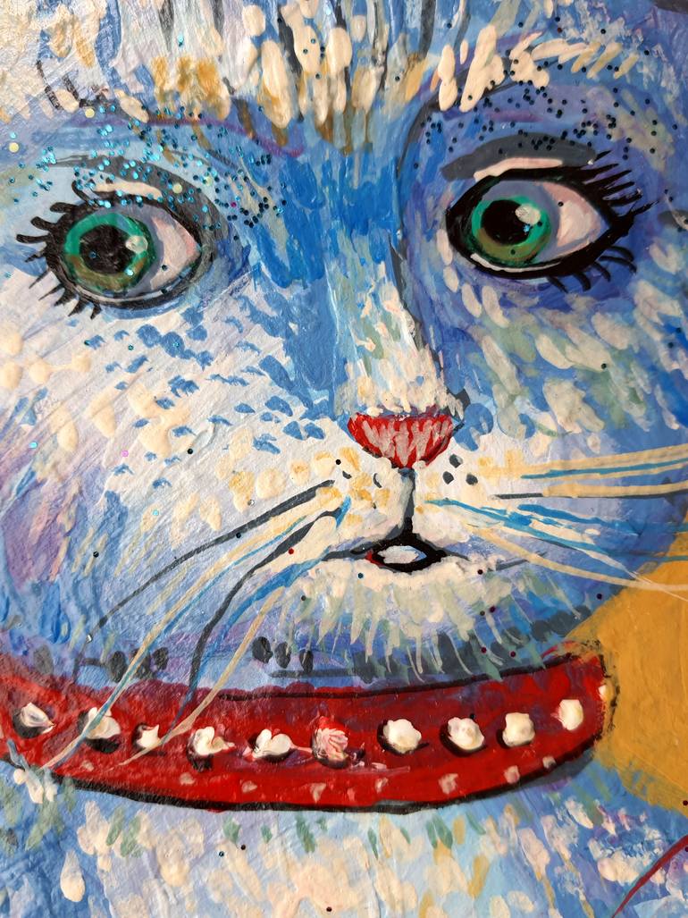 Original Expressionism Cats Painting by Rakhmet Redzhepov