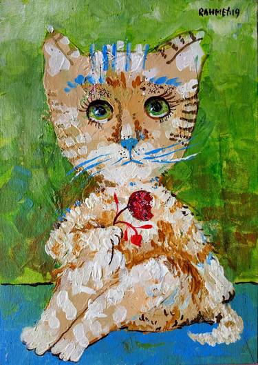 Print of Expressionism Cats Paintings by Rakhmet Redzhepov