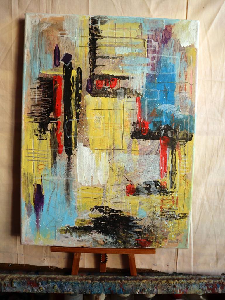 Original Abstract Expressionism Abstract Painting by Rakhmet Redzhepov