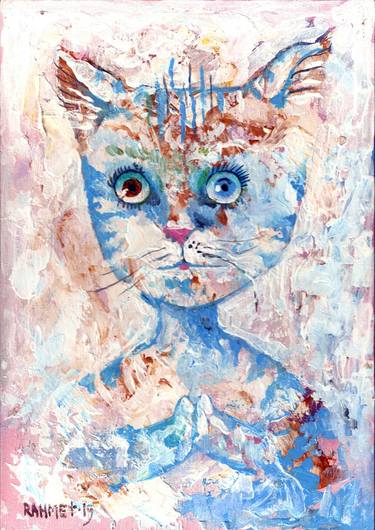 Print of Impressionism Cats Paintings by Rakhmet Redzhepov