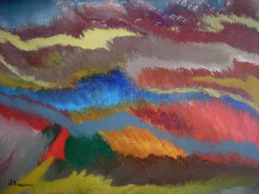 Print of Abstract Expressionism Landscape Paintings by Aija Reidzane Brauvere