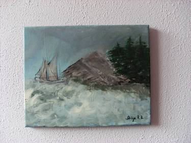 Print of Abstract Expressionism Sailboat Paintings by Aija Reidzane Brauvere