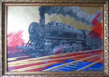 Print of Train Paintings by Анна Кулагина