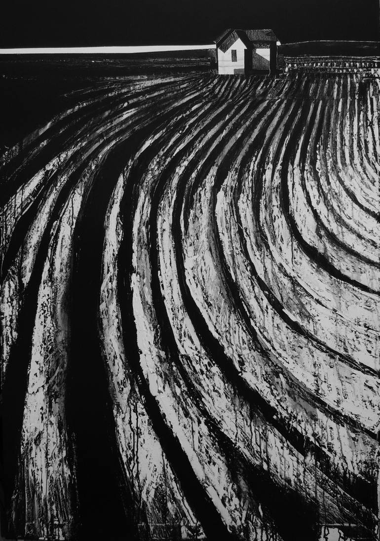 All for one white line Painting by Aljona Shapovalova Saatchi Art