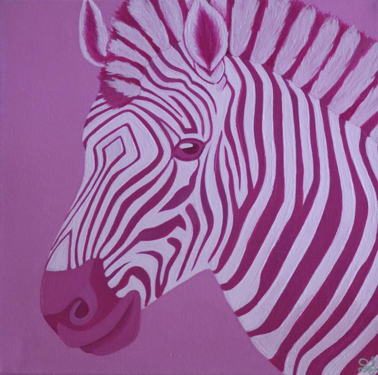 Purple Zebra - print of original art