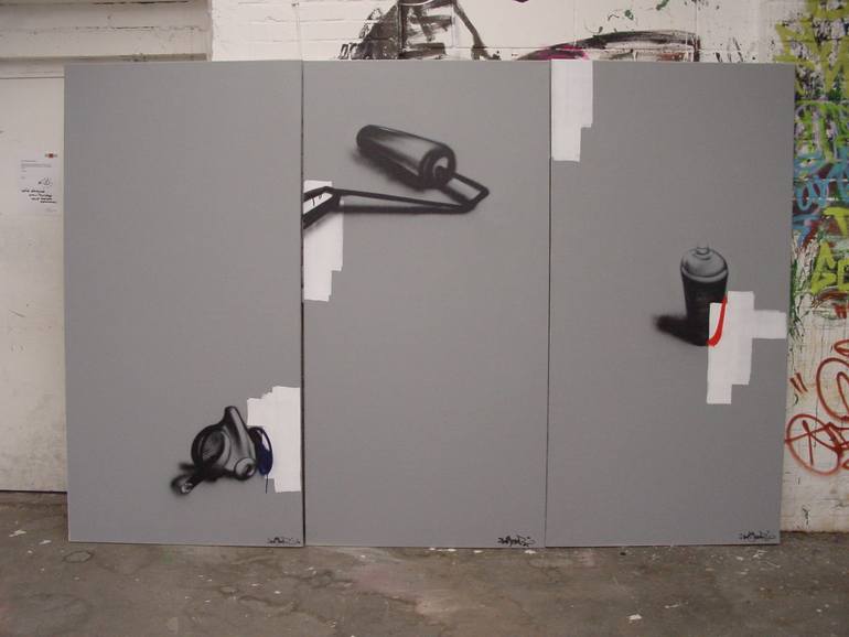 Original Conceptual Graffiti Painting by Helge Steinmann Bomber