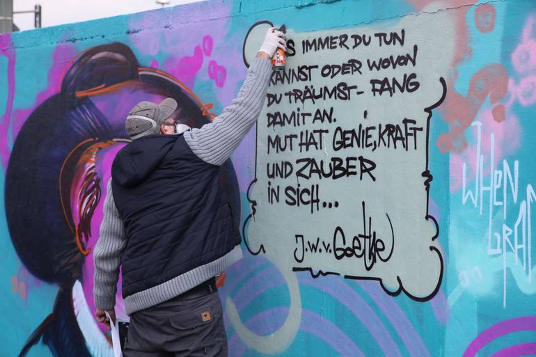 Original Street Art People Painting by Helge Steinmann Bomber