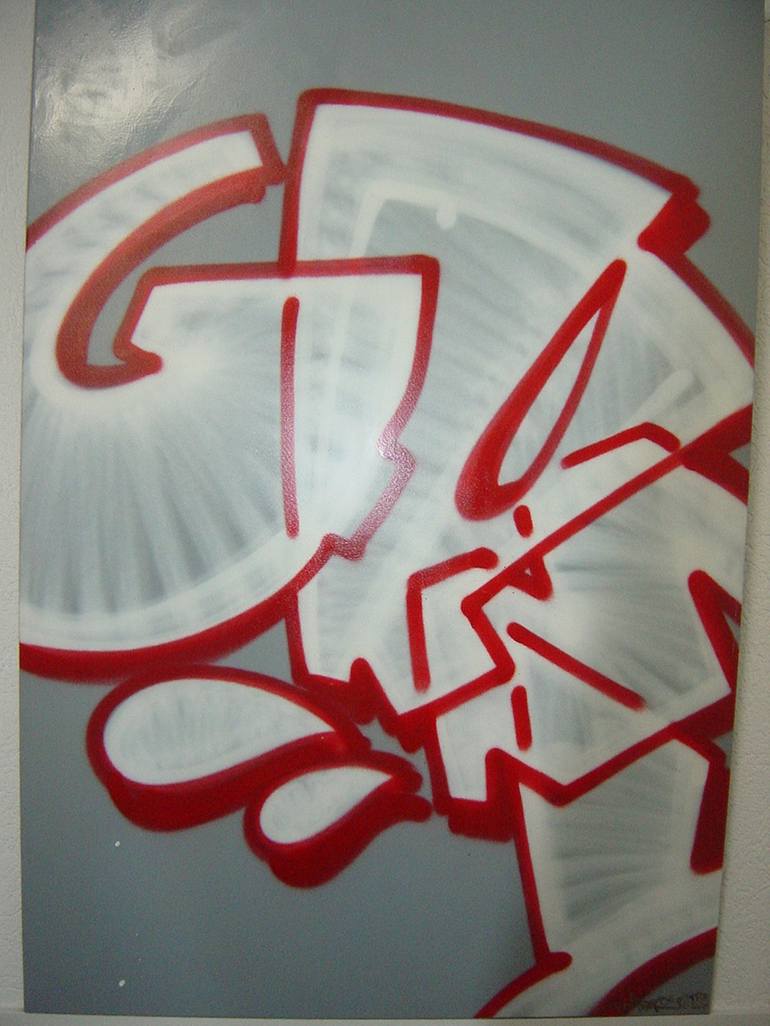 Original Graffiti Painting by Helge Steinmann Bomber | Street Art Art on Canvas | Grey Throw Up 1996