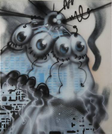 Original Dada Graffiti Paintings by Helge Steinmann BOMBER