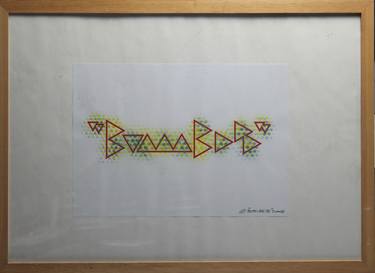 Print of Conceptual Typography Drawings by Helge Steinmann BOMBER