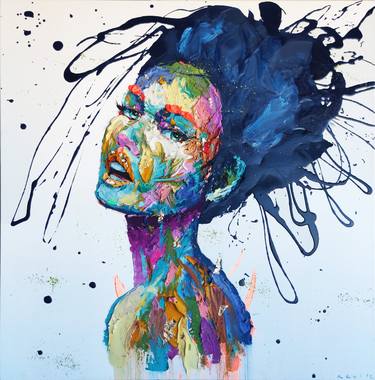 Original Expressionism Portrait Paintings by Agusil P