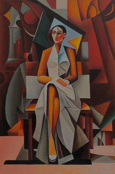 Original Cubism Women Paintings by Carlos Villanueva