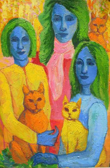 Original Expressionism Cats Paintings by Sonal Panse