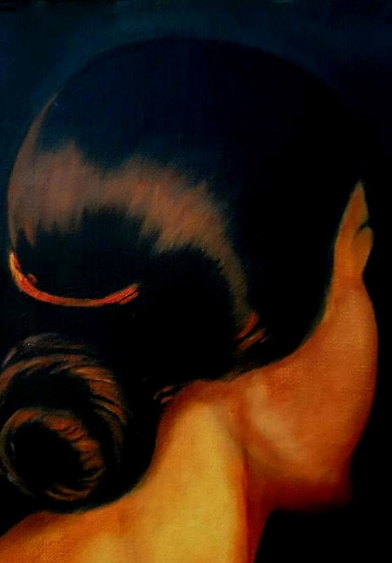 Original Realism People Painting by Manuel Sanchez