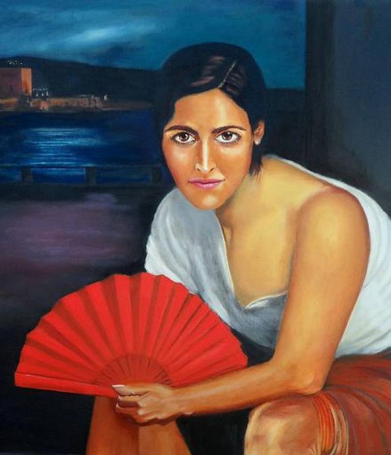 Original Realism People Painting by Manuel Sanchez