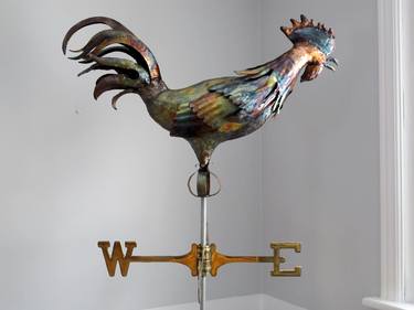 Rooster copper sculpture or weathervane thumb