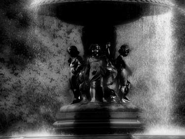 Bethesda Fountain Cherubs B and W Abstract - Limited Edition of 10 thumb