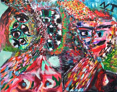 Original Abstract Expressionism People Painting by Nika Tarnawska
