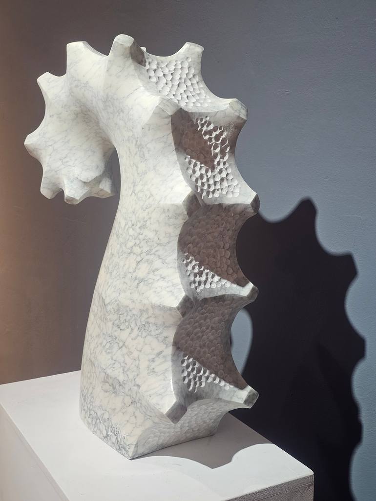Original Black & White Abstract Sculpture by Liliya Pobornikova