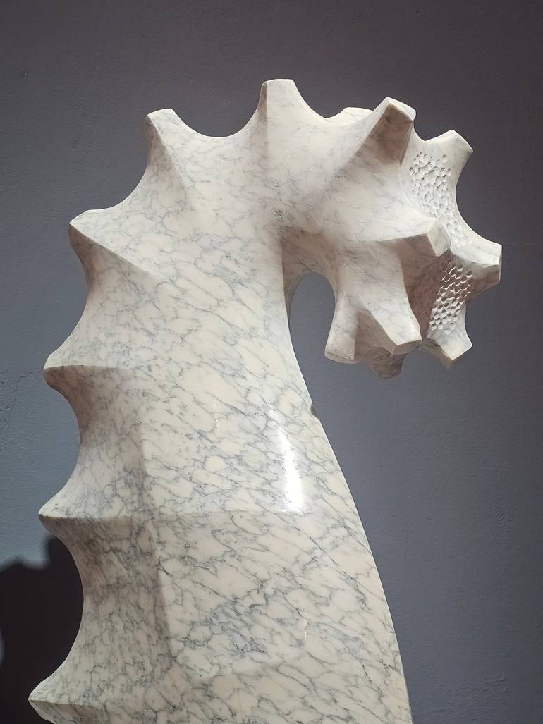 Original Black & White Abstract Sculpture by Liliya Pobornikova