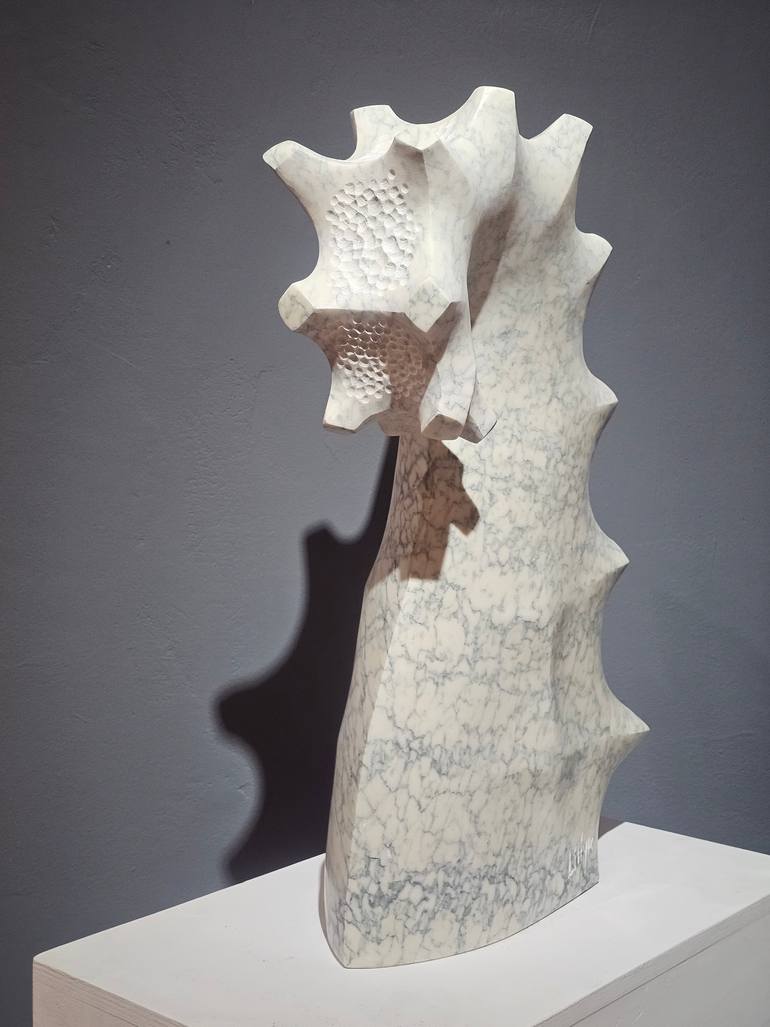 Original Black & White Abstract Sculpture by Liliya Pobornikova