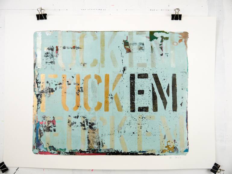 Original Abstract Typography Printmaking by Niki Hare