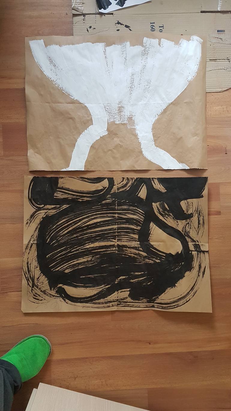 Original Conceptual Abstract Drawing by Sergio Caruso