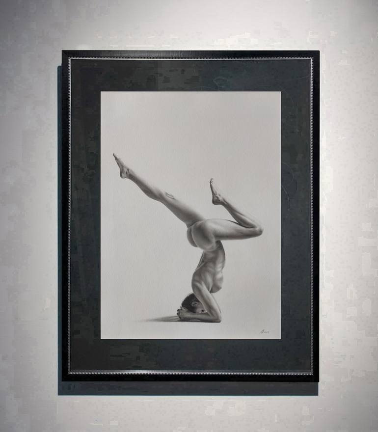 Original Black & White Nude Drawing by Yaroslav Teslenko