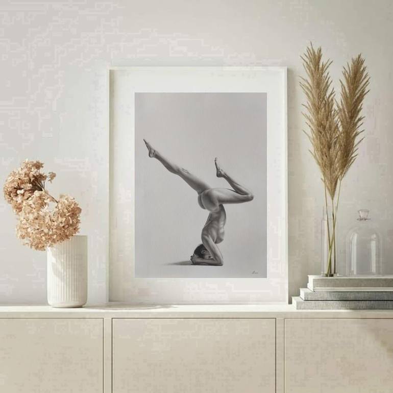 Original Black & White Nude Drawing by Yaroslav Teslenko