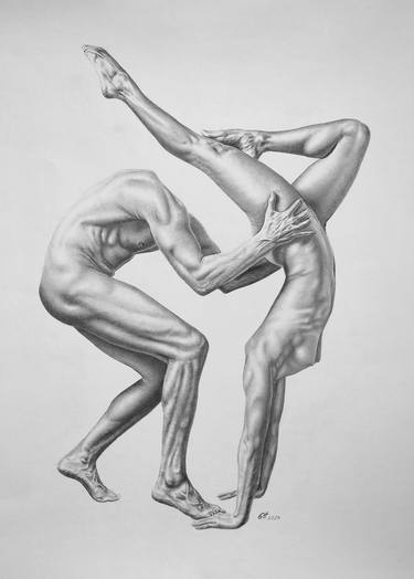 Original Black & White Nude Paintings by Yaroslav Teslenko