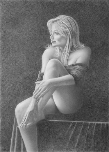 Original Black & White Women Drawing by Yaroslav Teslenko