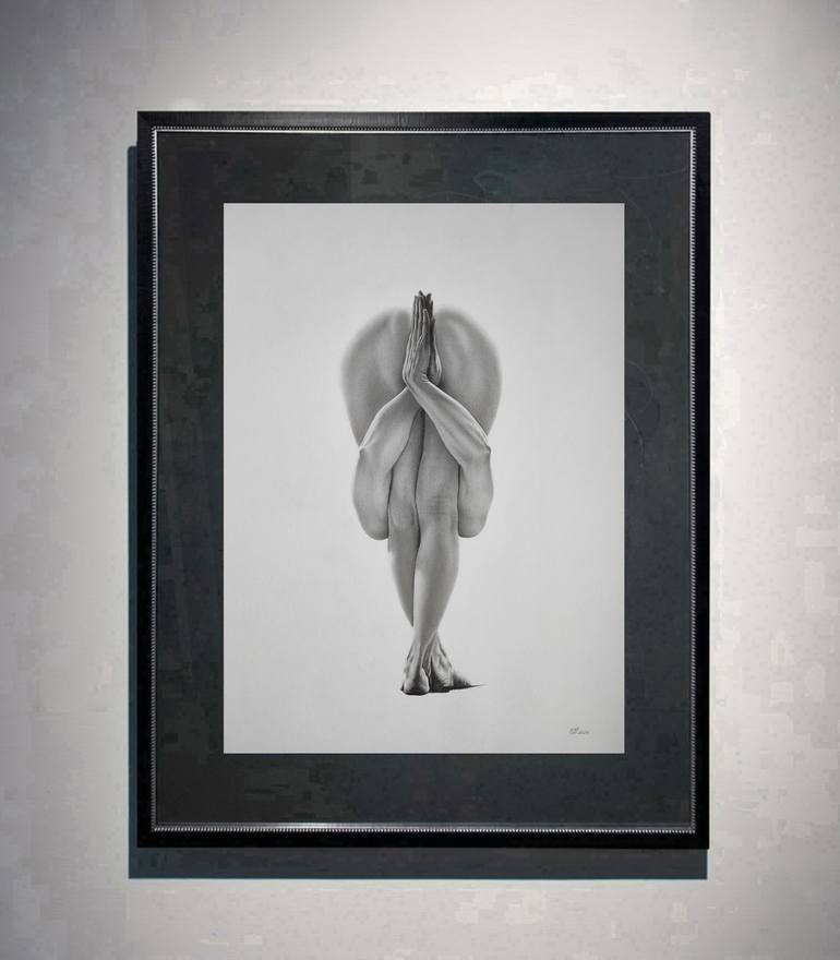Original Black & White Nude Drawing by Yaroslav Teslenko