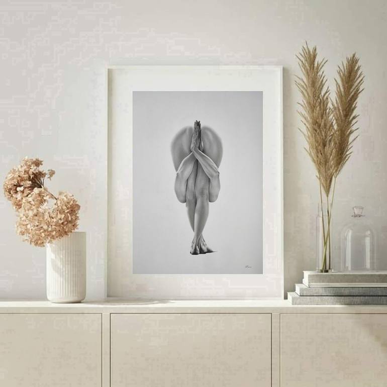 Original Black & White Nude Drawing by Yaroslav Teslenko