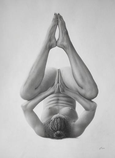 Original Black & White Nude Drawing by Yaroslav Teslenko