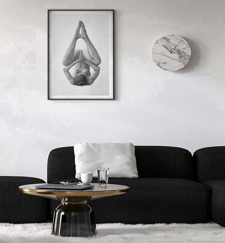 Original Black & White Nude Drawing by Yaroslav Teslenko