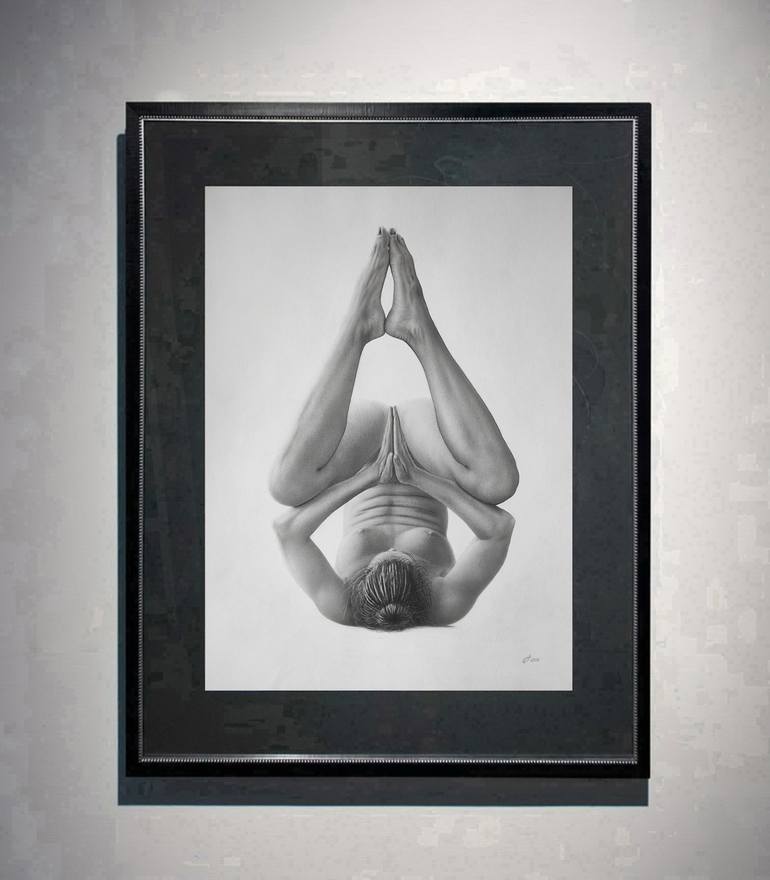 Original Black & White Nude Drawing by Yaroslav Teslenko