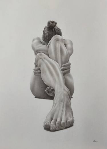 Original Black & White Women Drawing by Yaroslav Teslenko
