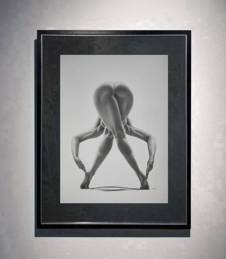 Original Black & White Nude Drawing by Yaroslav Teslenko