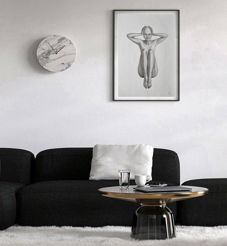 Original Black & White Nude Drawing by Yaroslav Teslenko