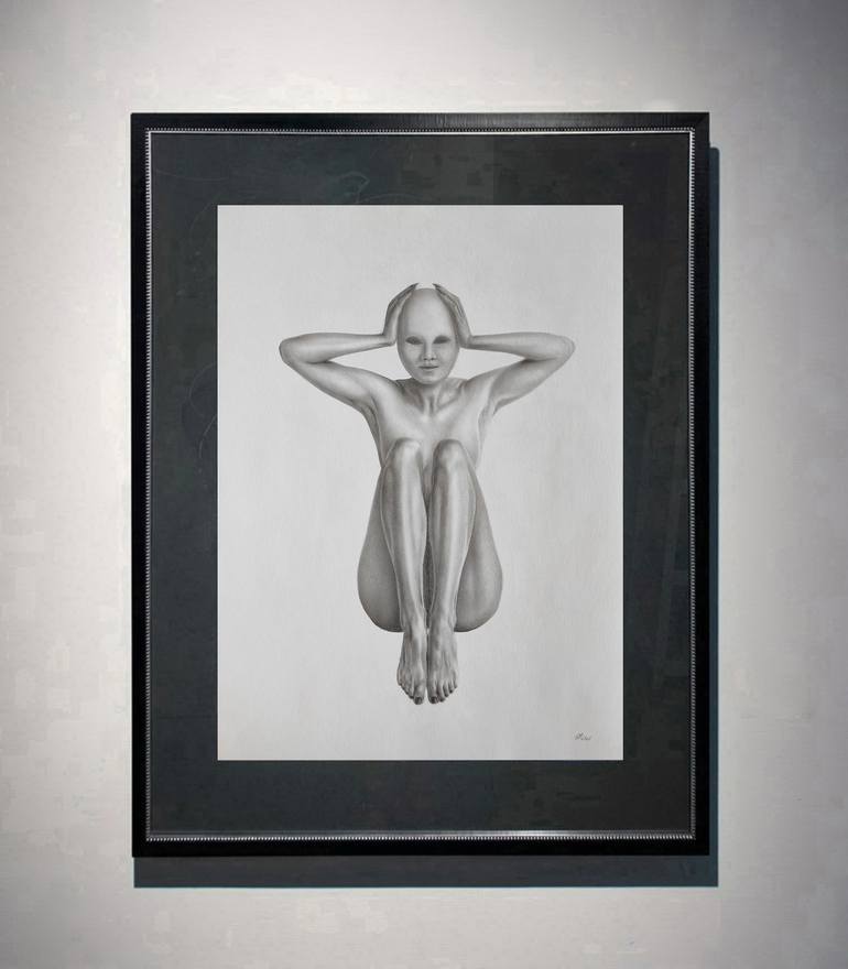 Original Black & White Nude Drawing by Yaroslav Teslenko