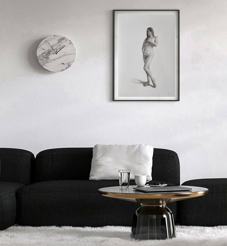 Original Black & White Nude Drawing by Yaroslav Teslenko