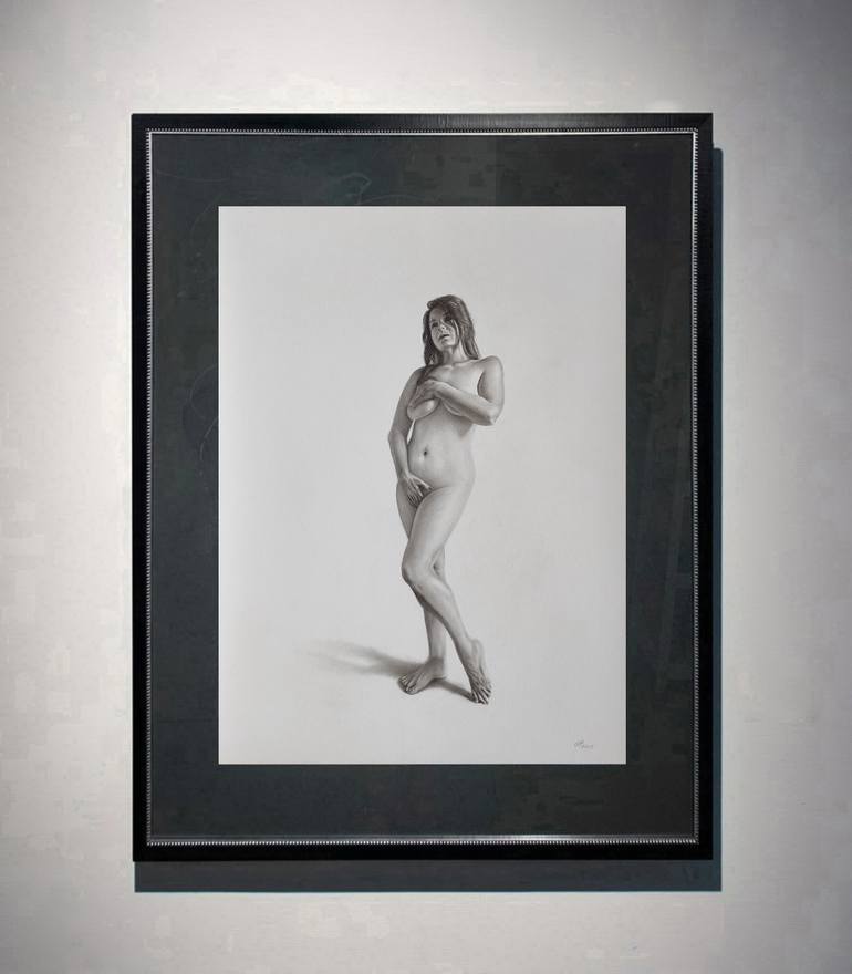 Original Black & White Nude Drawing by Yaroslav Teslenko